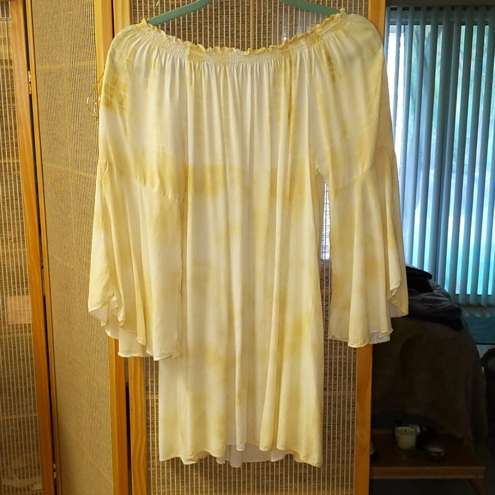 Earthbound yellow tie dye dress